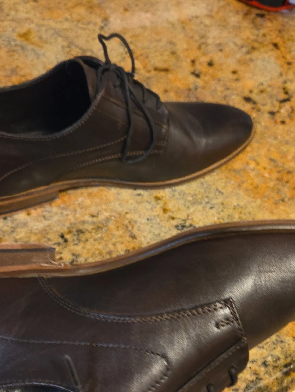 ASOS Dark Brown Leather Derby Shoes Size 8